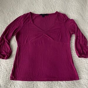 Boden Women's Fuchsia Empire Waist 3/4 Sleeve Top, 14